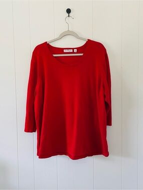 Kim Rogers Bright Red Scoop Neck Sweater